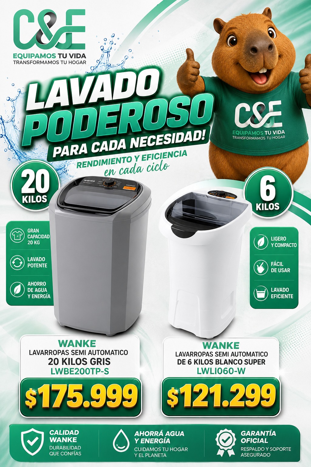 Lavarropas Semi Automatico 20 Kg Gris