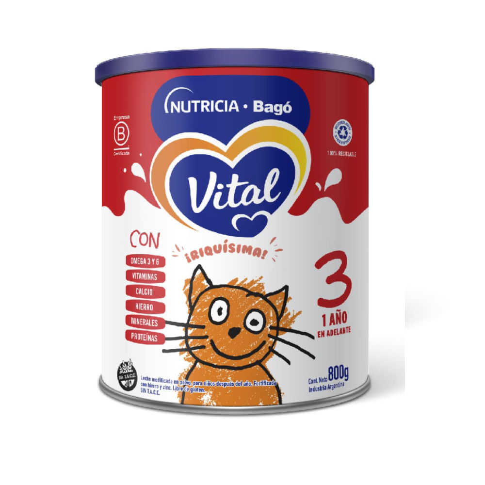Leche Infantil 3 (+ de 12 Meses) Vital 800 Grs