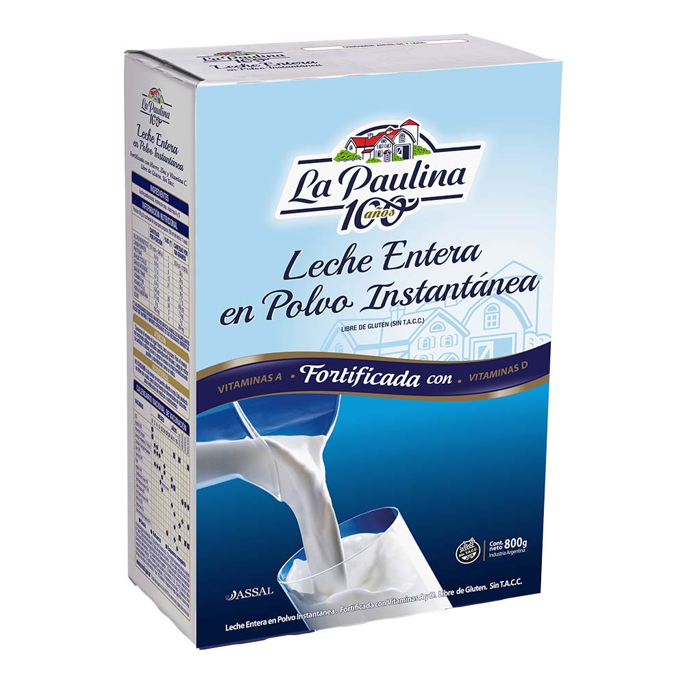 Leche en Polvo Entera La Paulina 800 Grs