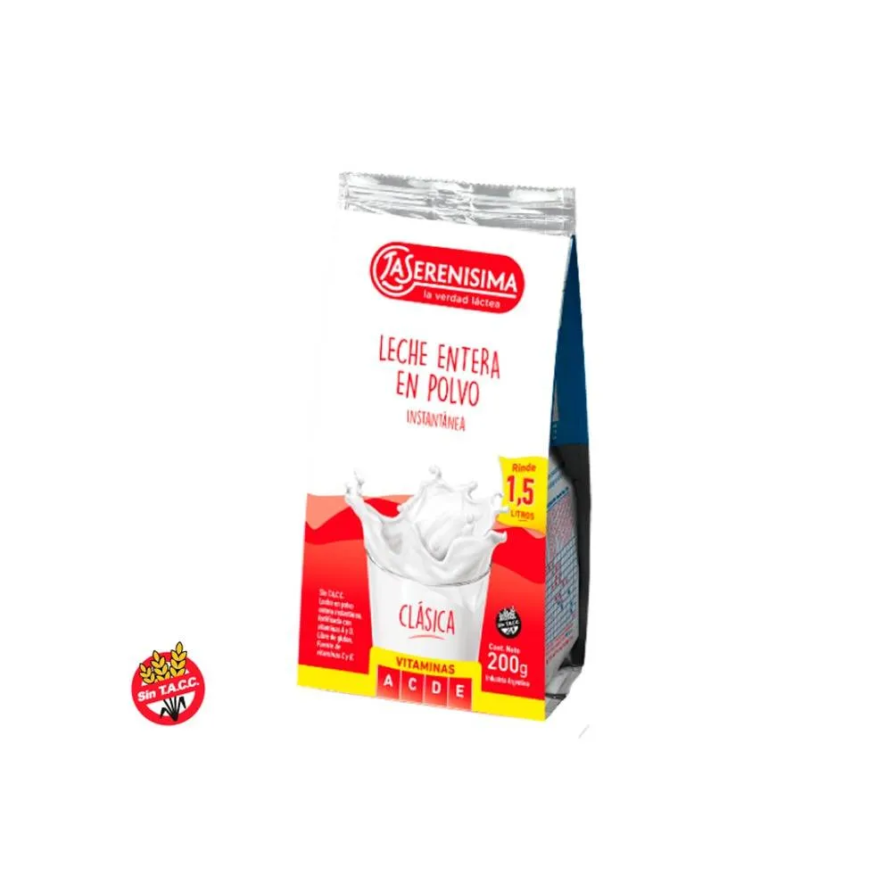 Leche en Polvo Entera La Serenisima 200 Grs