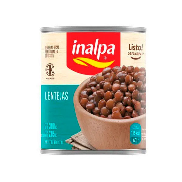 Lentejas Secas Remojadas Inalpa 300 Grs