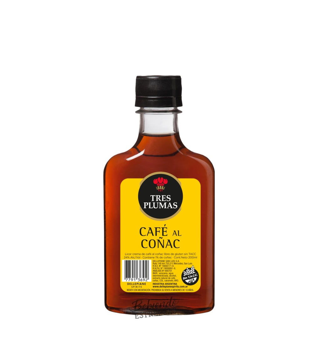 Licor Cafe al Cognac Ptk Tres Plumas 200 cc