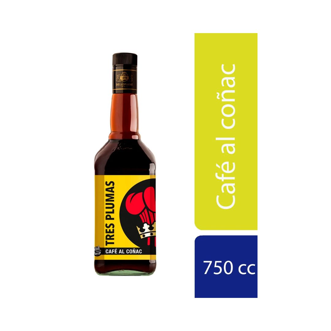 Licor Cafe al Cognac Tres Plumas 750 cc