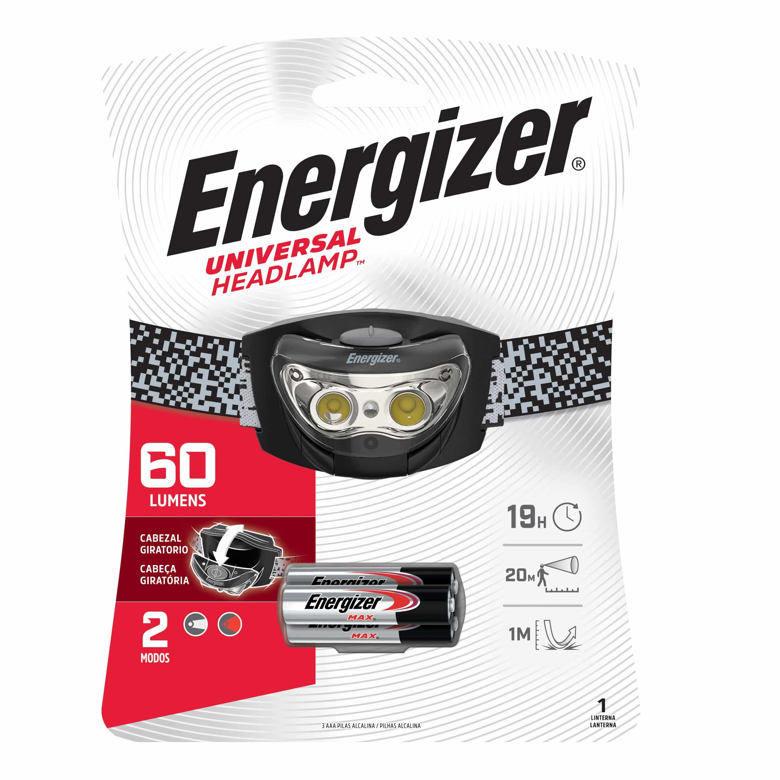 Linterna HeadLight 60Lumens 3Pilas3A Energizer 1 Un