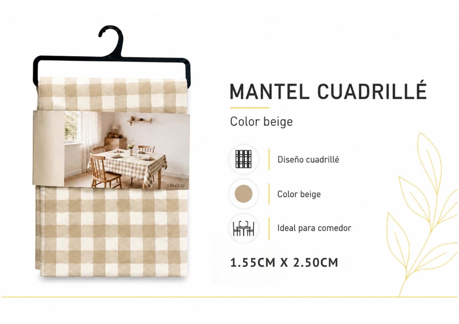MANTEL CUADRILLE - BLANCO PARIS