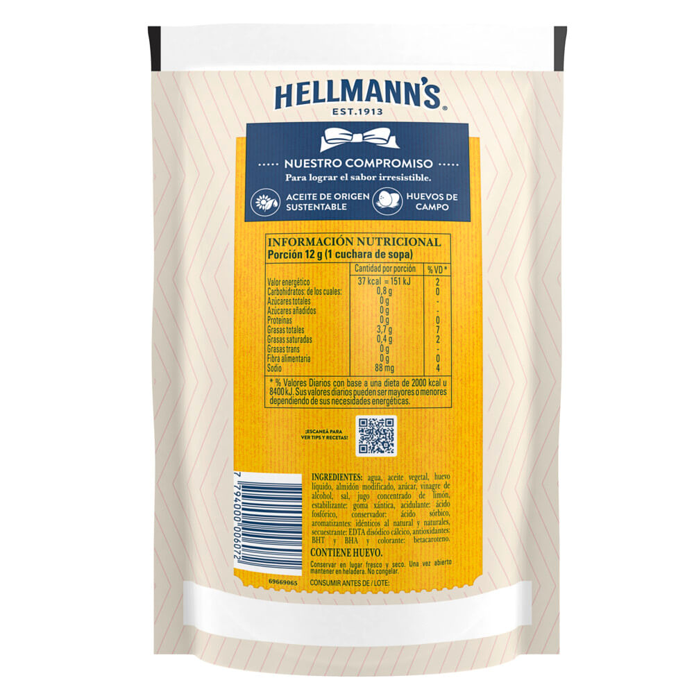 Mayonesa Sqz Hellmann's 320 Grs