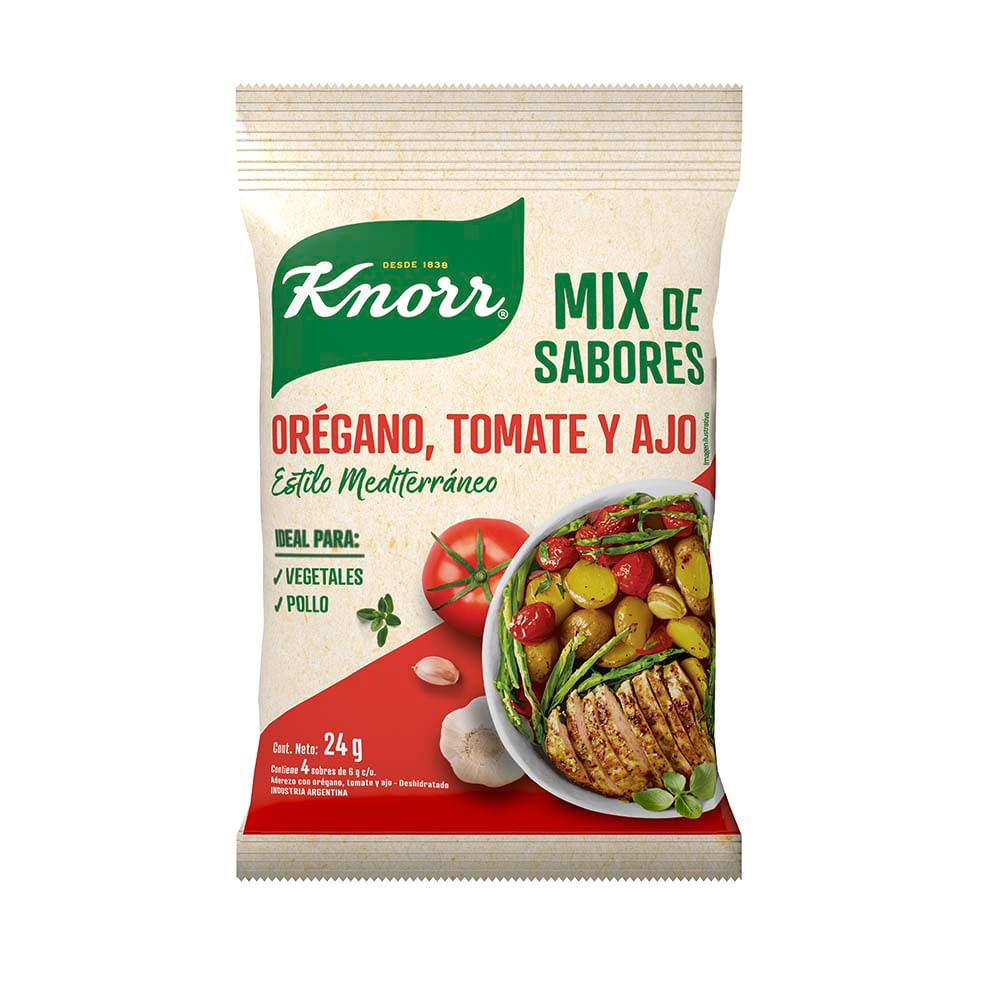 Mix de Sabor Tomate, Cebolla y Morron Knorr 4 Un