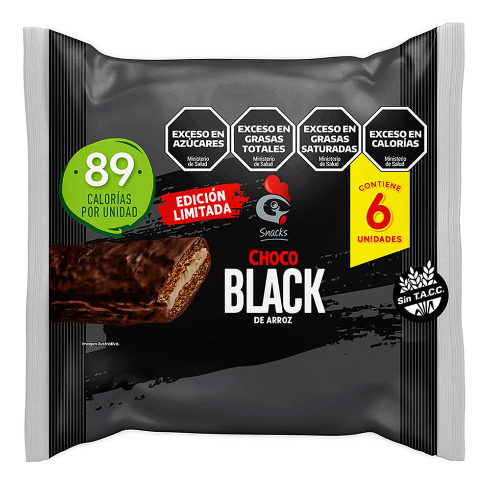 Oblea de Arroz Choco Black X6 Gallo 6 Un