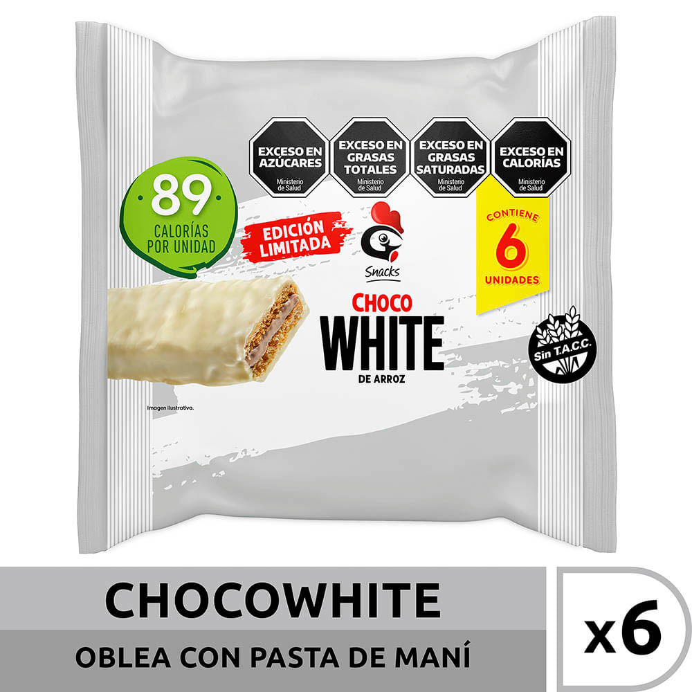 Oblea de Arroz Choco White X6 Gallo 6 Un