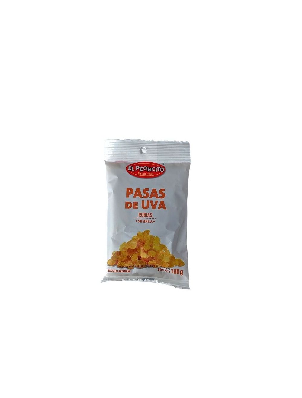 Pasa de Uva Sultanina Rubia El Peoncito 100 Grs