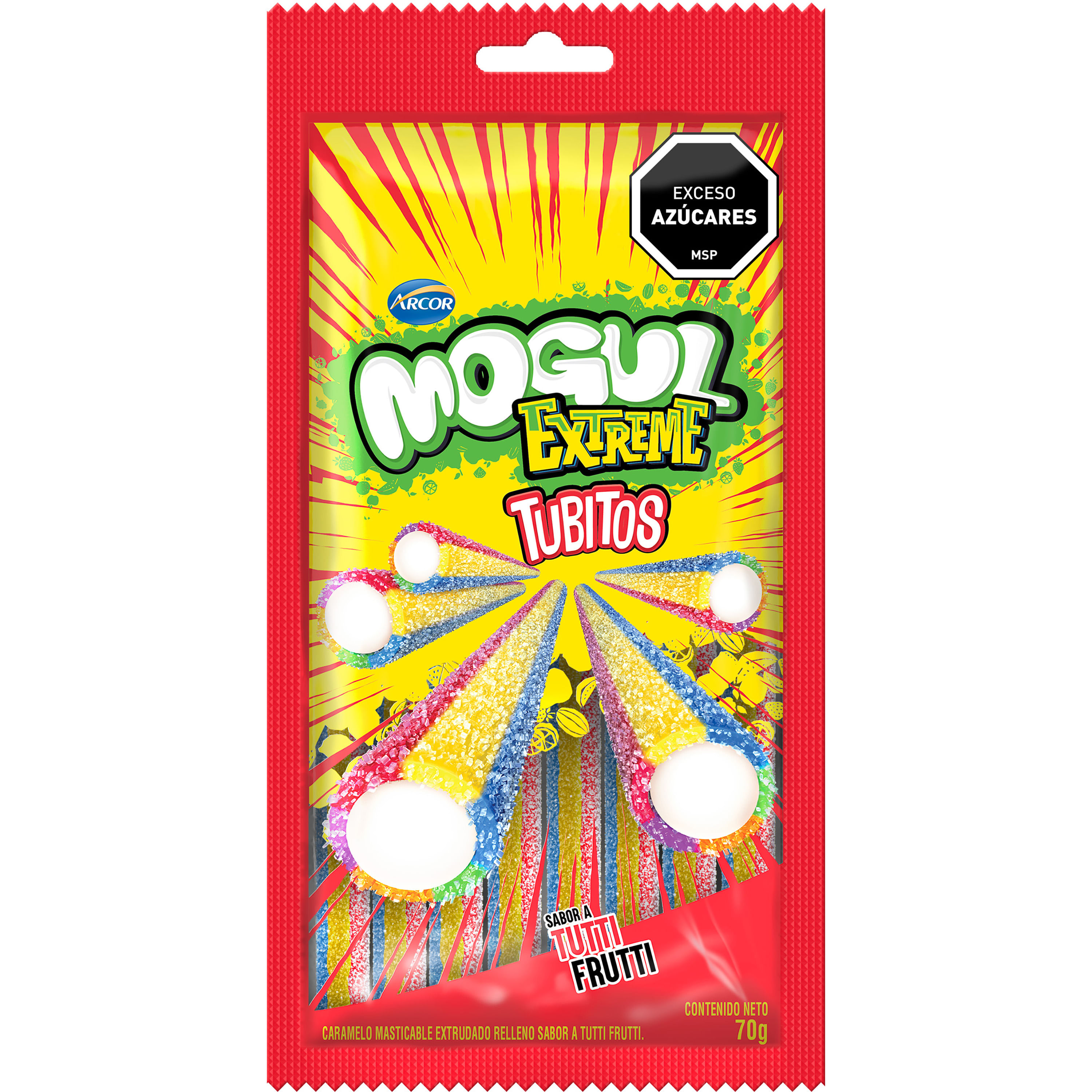 Pastillas de Goma Extreme Tubitos Tutti Mogul 70 Grs