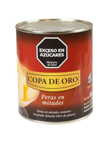 Peras en Mitades Light Jarabe Diluido Copa de Oro 820 Grs