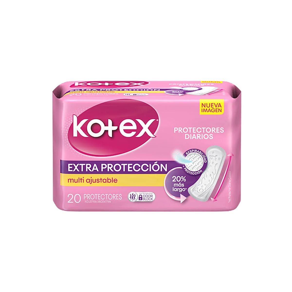 Protector Diario Extra Proteccion Largo Kotex 20 Un