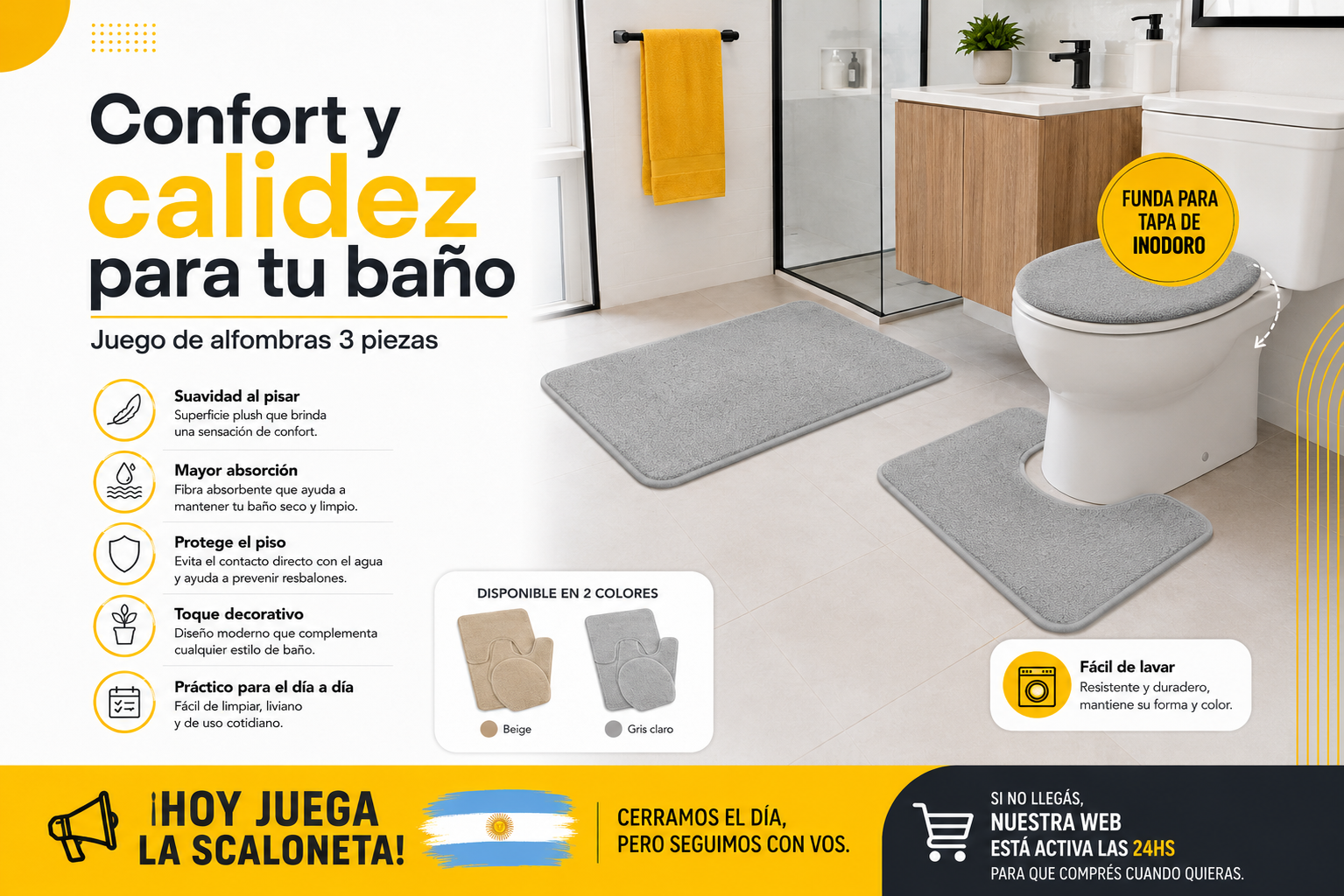 SET ALFOMBRAS DE BANO X3