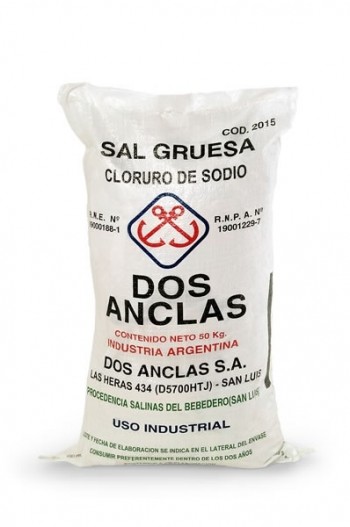 Sal Gruesa Bolsa Dos Anclas 25 Kgr