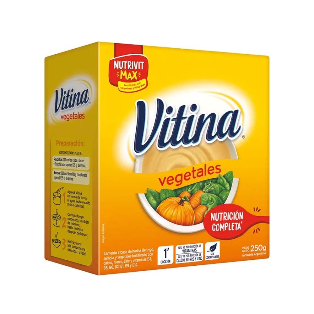 Semola Nutrivit Plus Vegetales Vitina 250 Grs