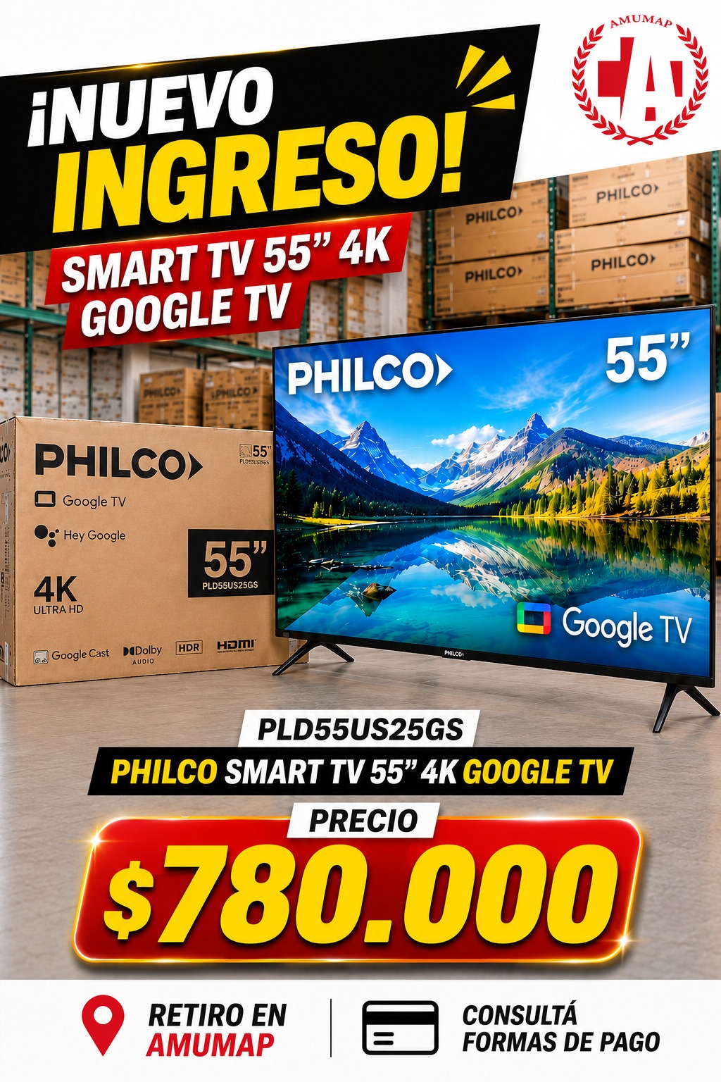 Smart Tv 55" 4K Google Tv Philco