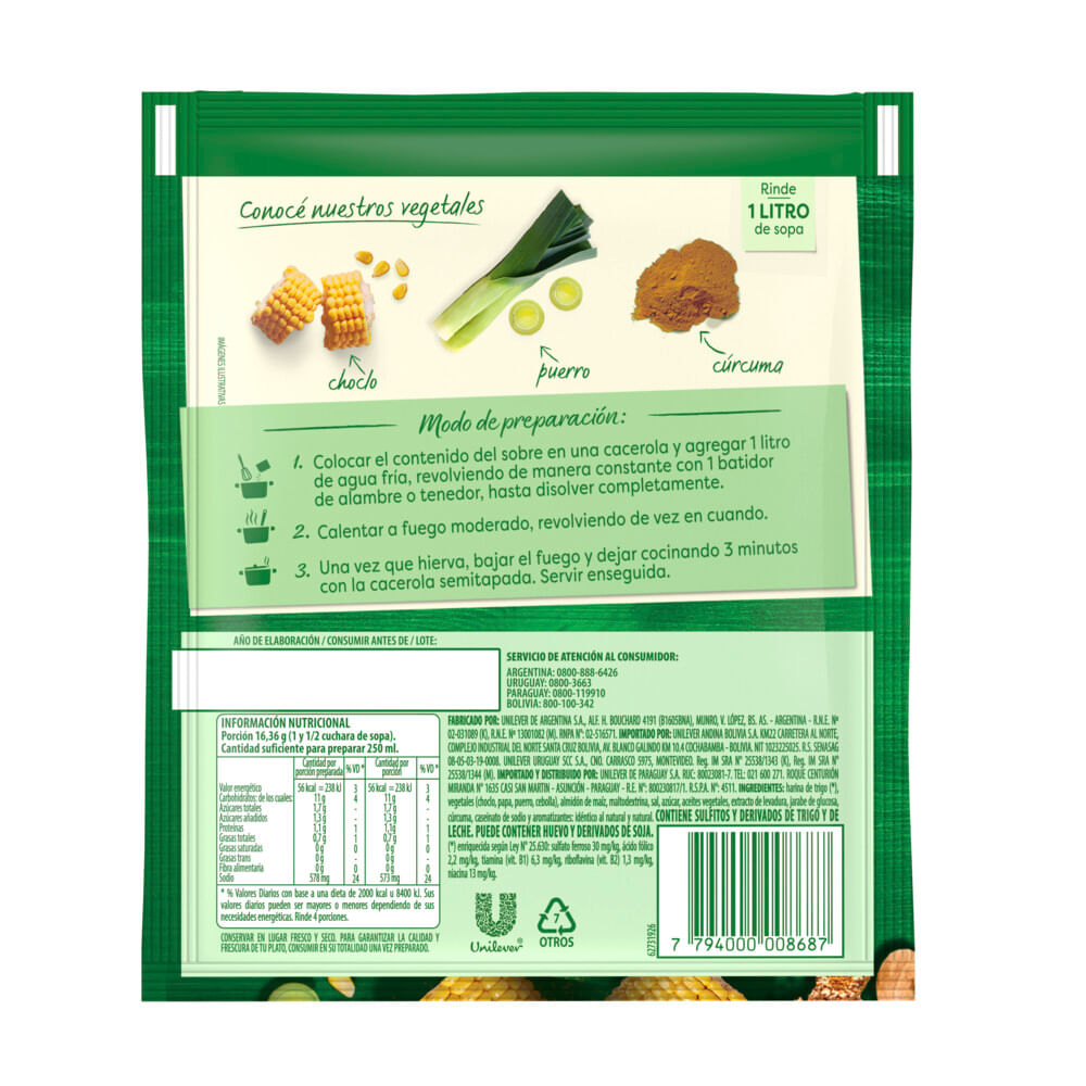 Sopa Crema Choclo 10L Knorr 600 Grs