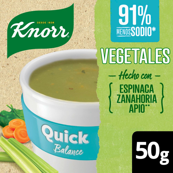 Sopa Quick Balance Vegetales 91%-Sodio Knorr 5 Un