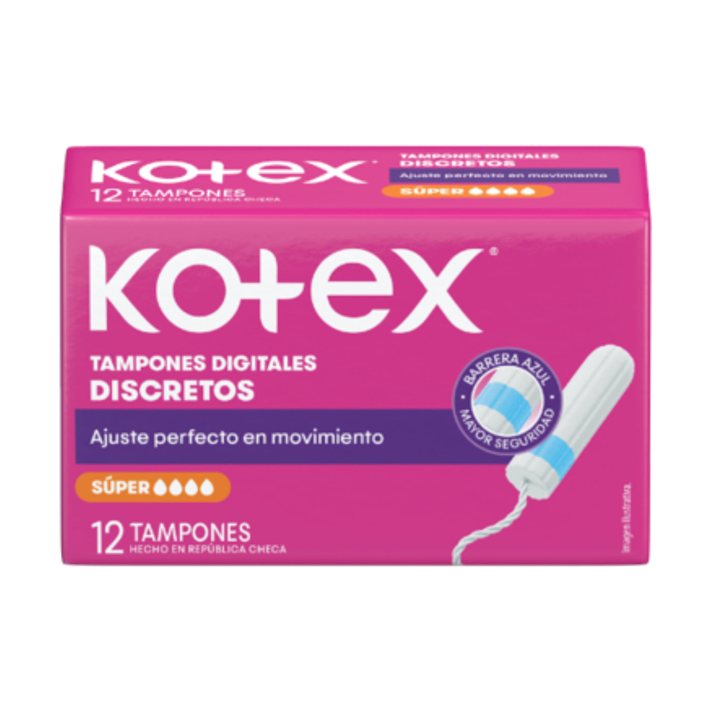 Tampon Digital Discretos Super Kotex 12 Un