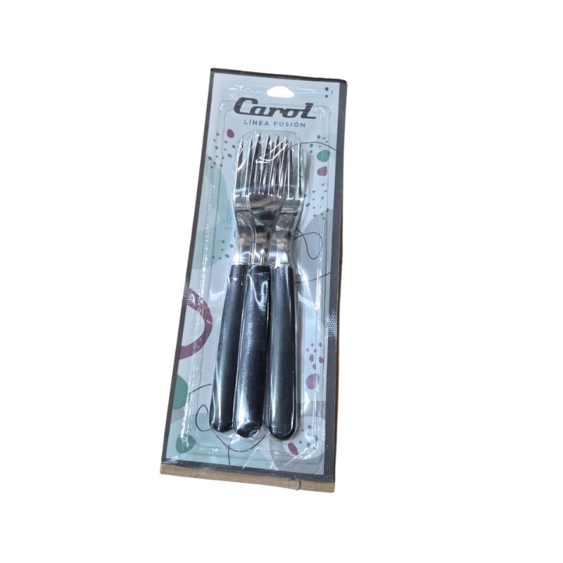 Tenedor Mesa 909 Blisterx3 Negro Carol 3 Un