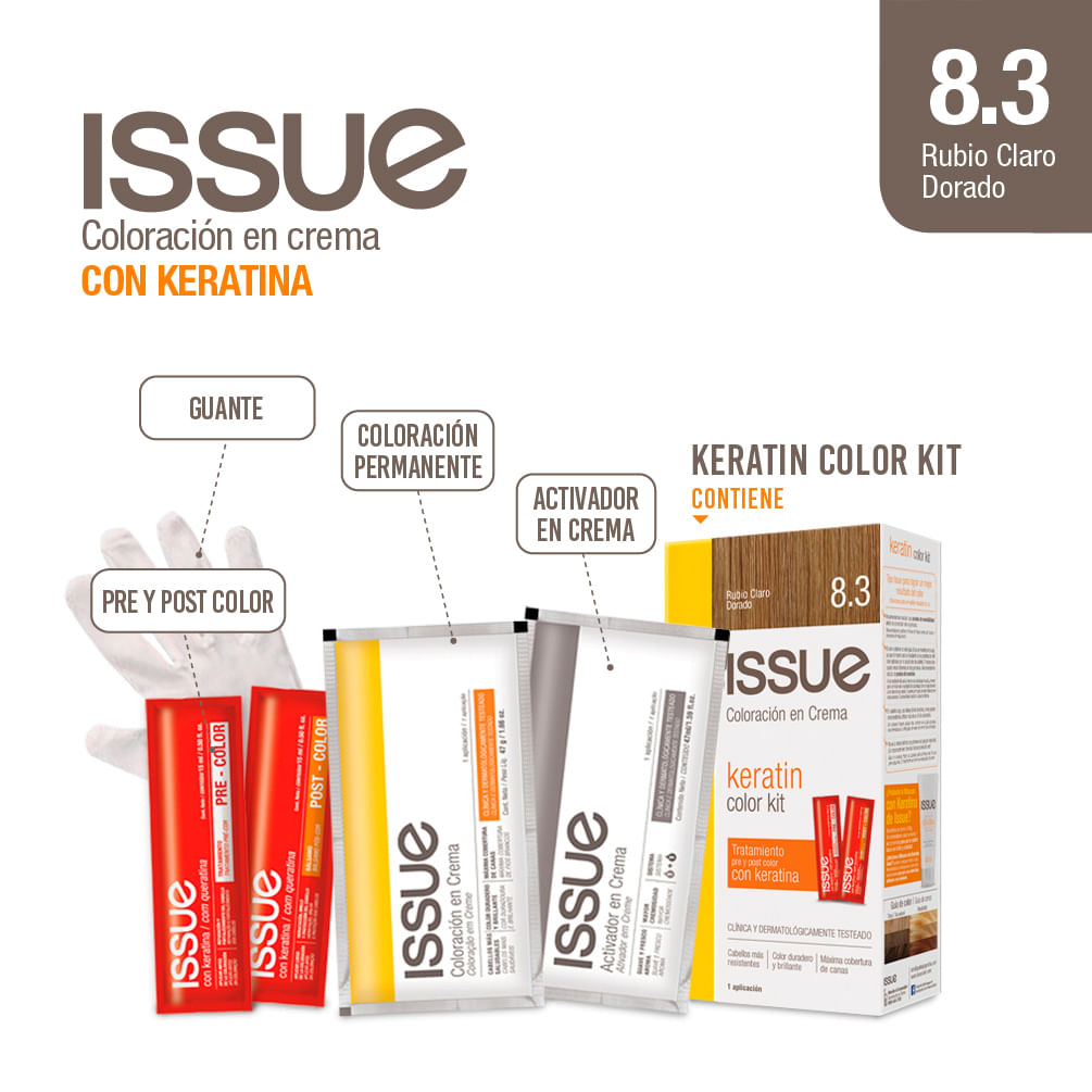 Tintura Kit Proteccion Keratina N°8.3 Issue 1 Un