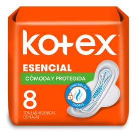 Toalla Fem. Esencial Comoda y Protegida Kotex 8 Un