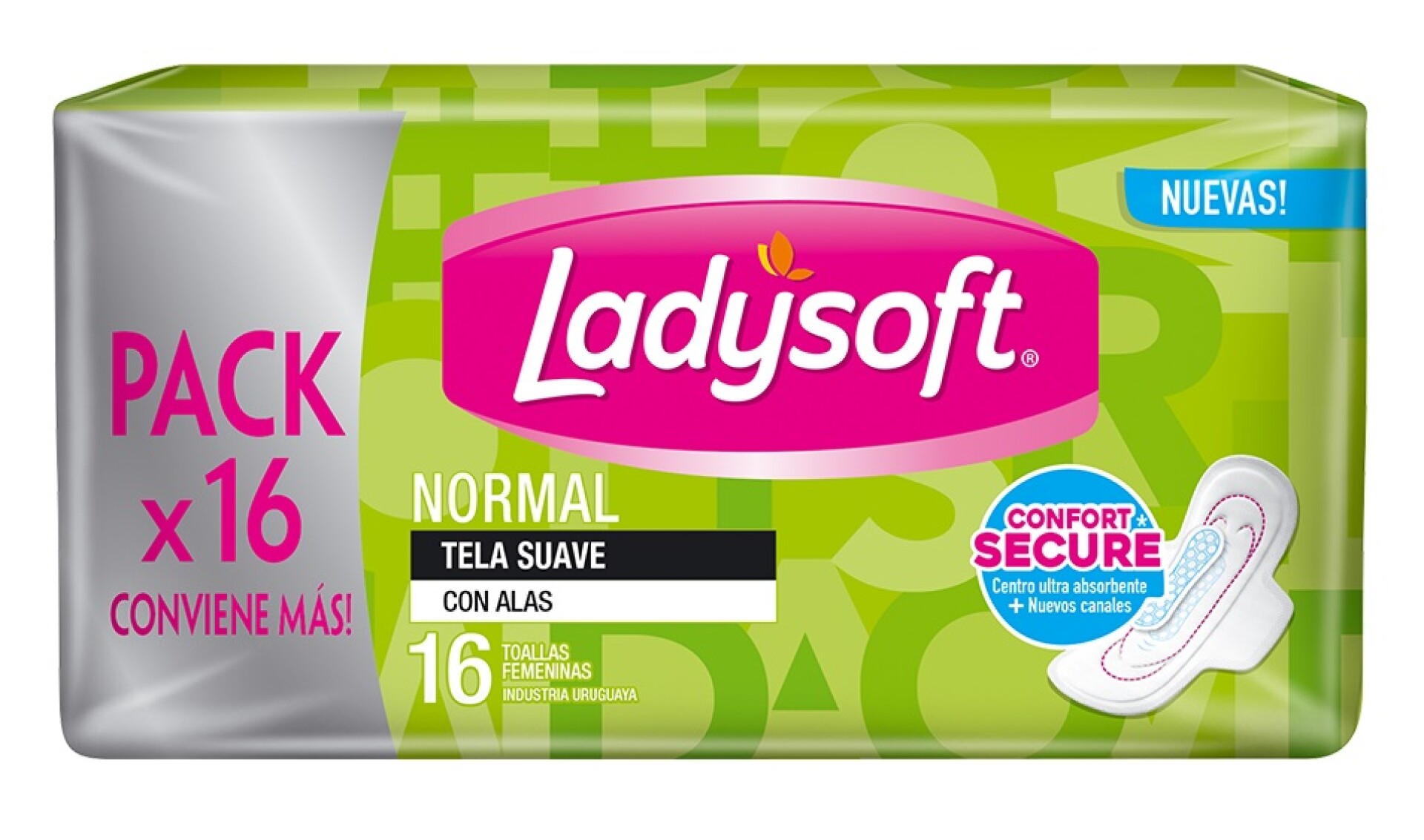 Toalla Fem. Normal Soft C/Alas C/Ext.Al Ladysoft 16 Un