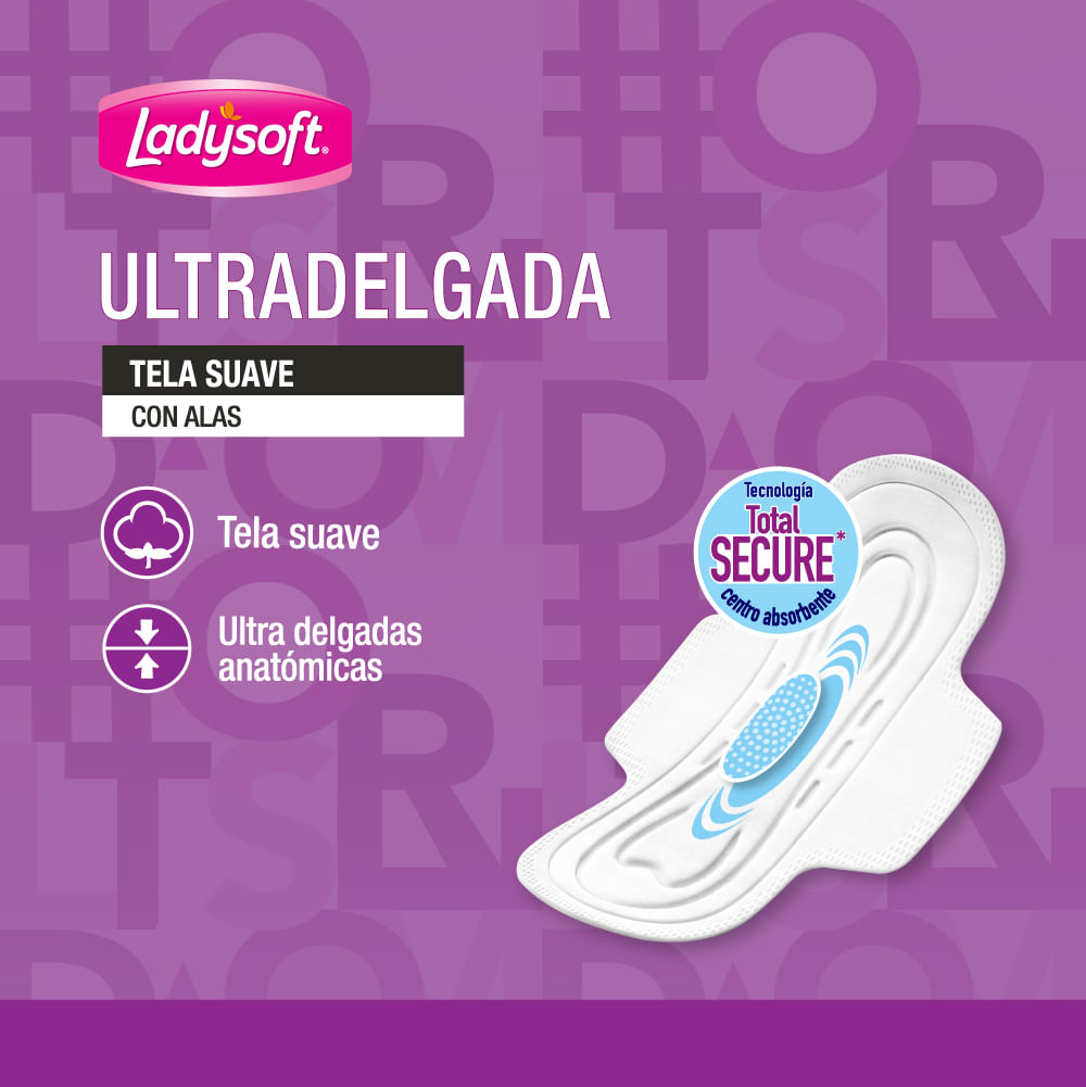Toalla Fem. Ultra Delgada C/Alas C/Ext. Ladysoft 16 Un