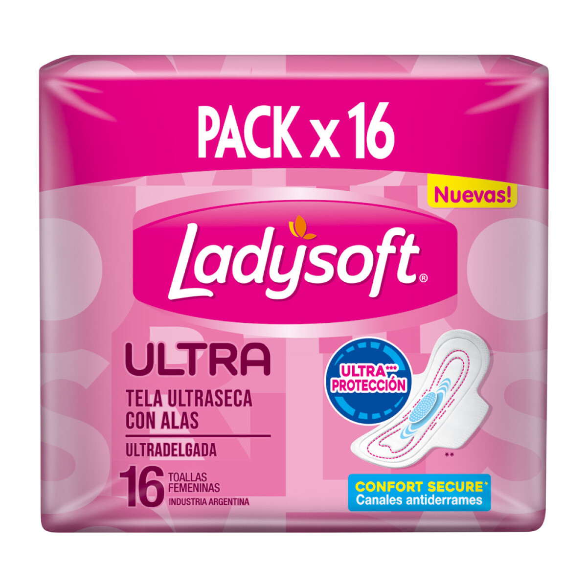 Toalla Fem. Ultra Proteccion Tela Ultra Ladysoft 16 Un