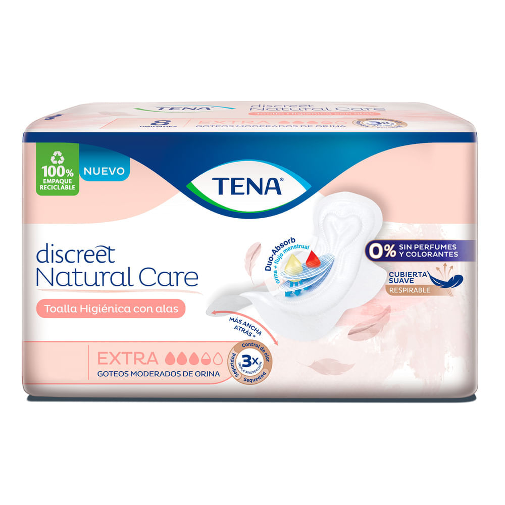Toallas Fem. Discreet Natural Care C/A Tena 16 Un