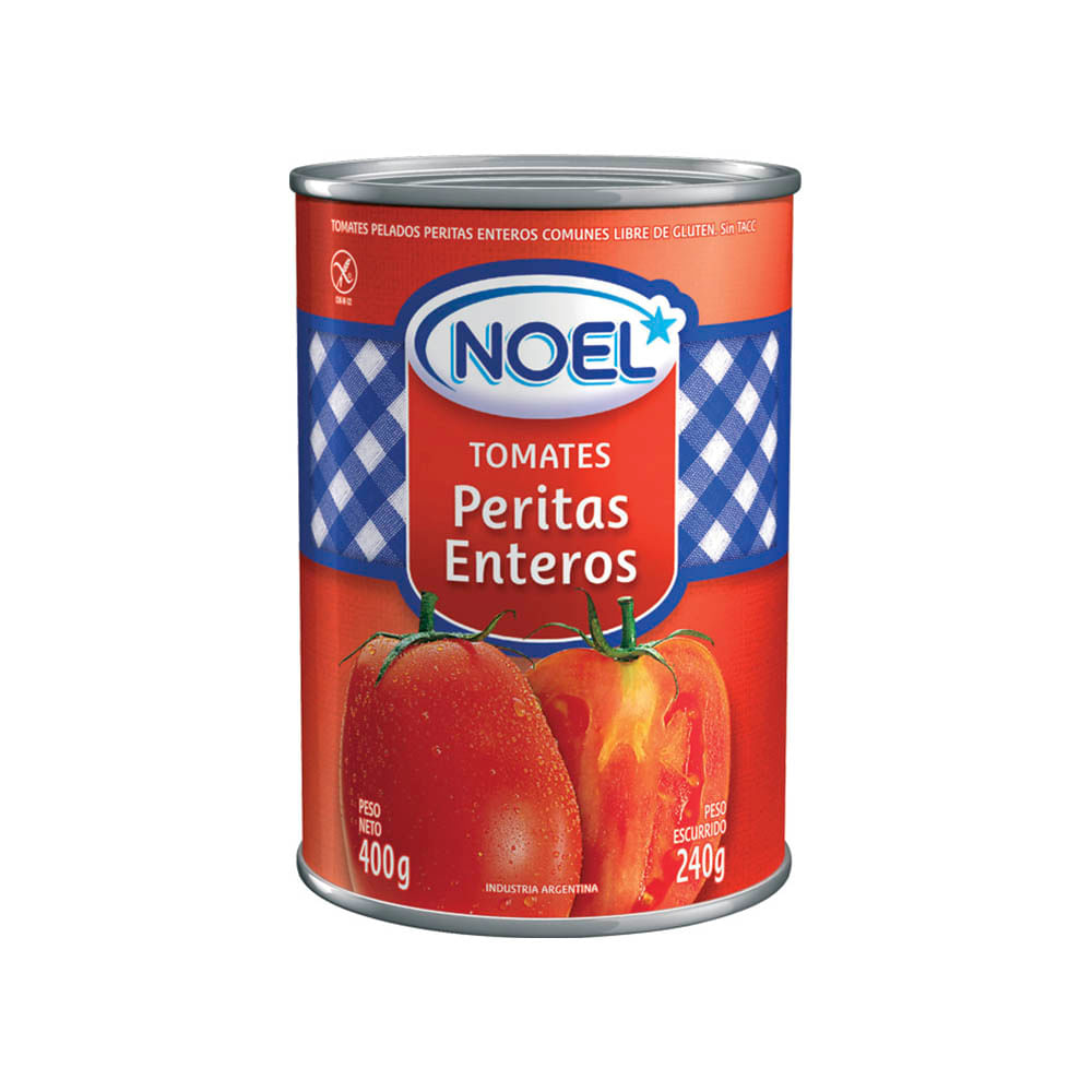Tomate Perita Pelado Entero Noel 400 Grs