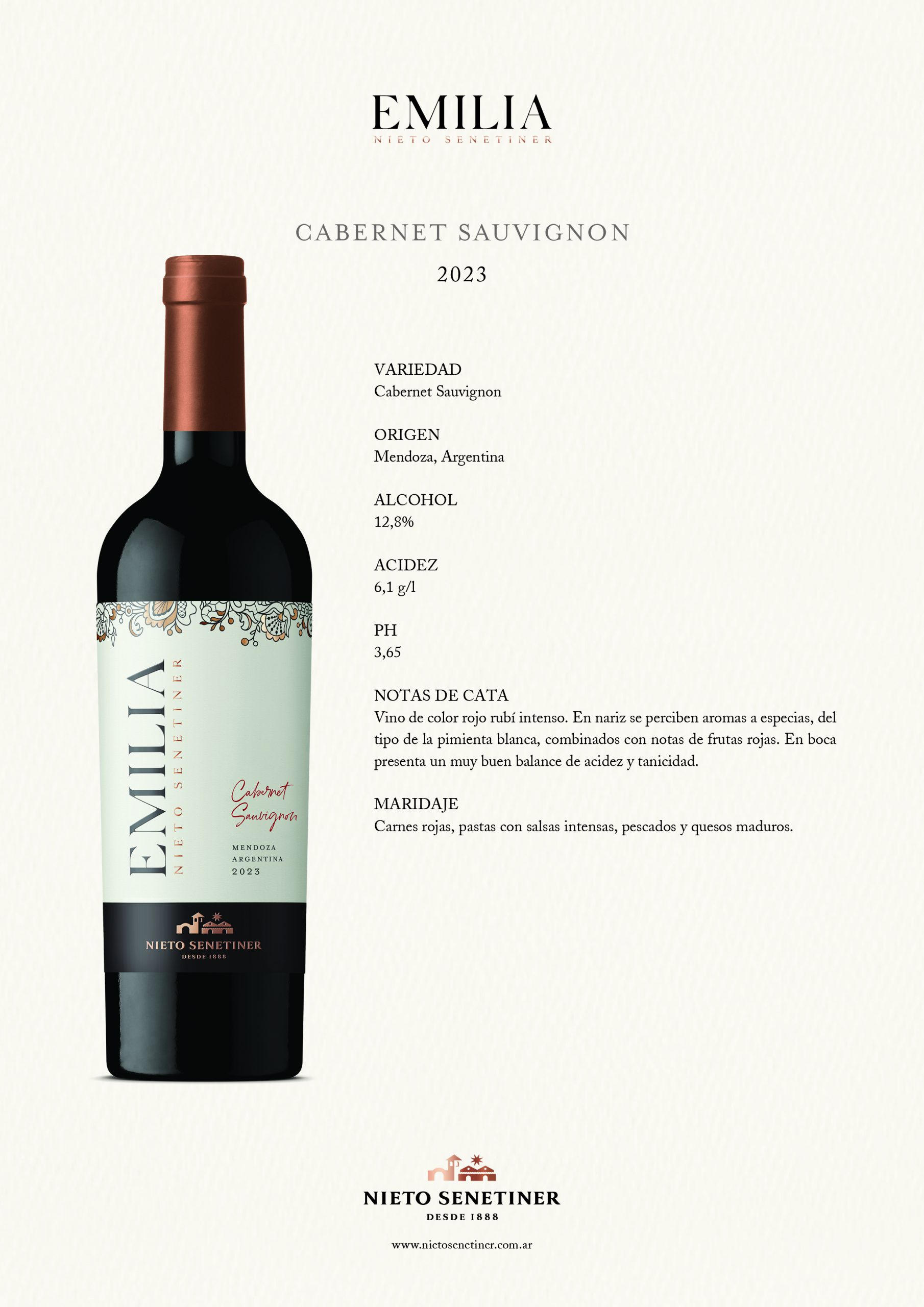 Vino Cabernet Sauvignon 2023 Emilia 750 cc