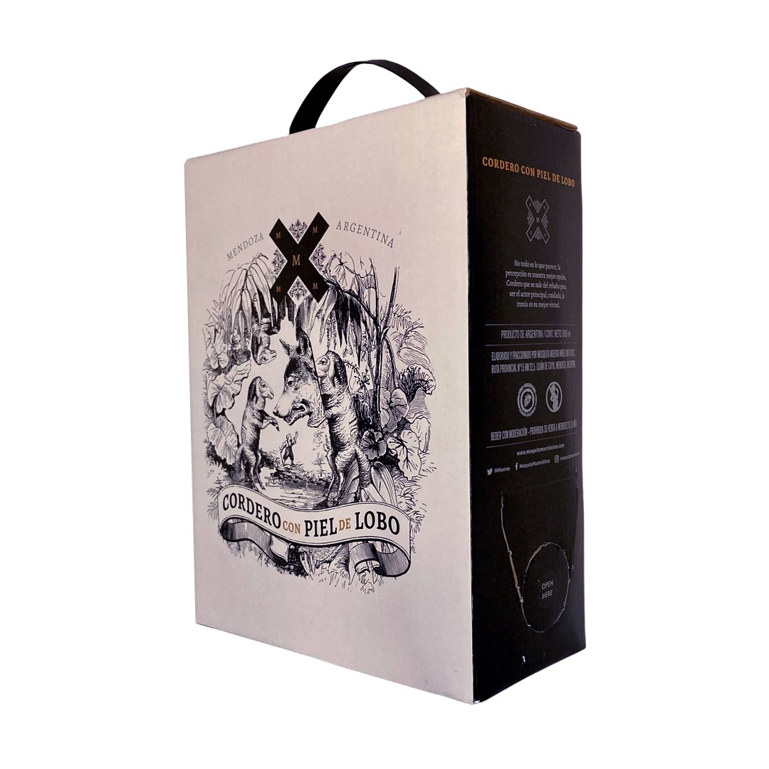 Vino Cabernet Sauvignon Bag in Box Cordero con Piel de Lobo 3 Lts