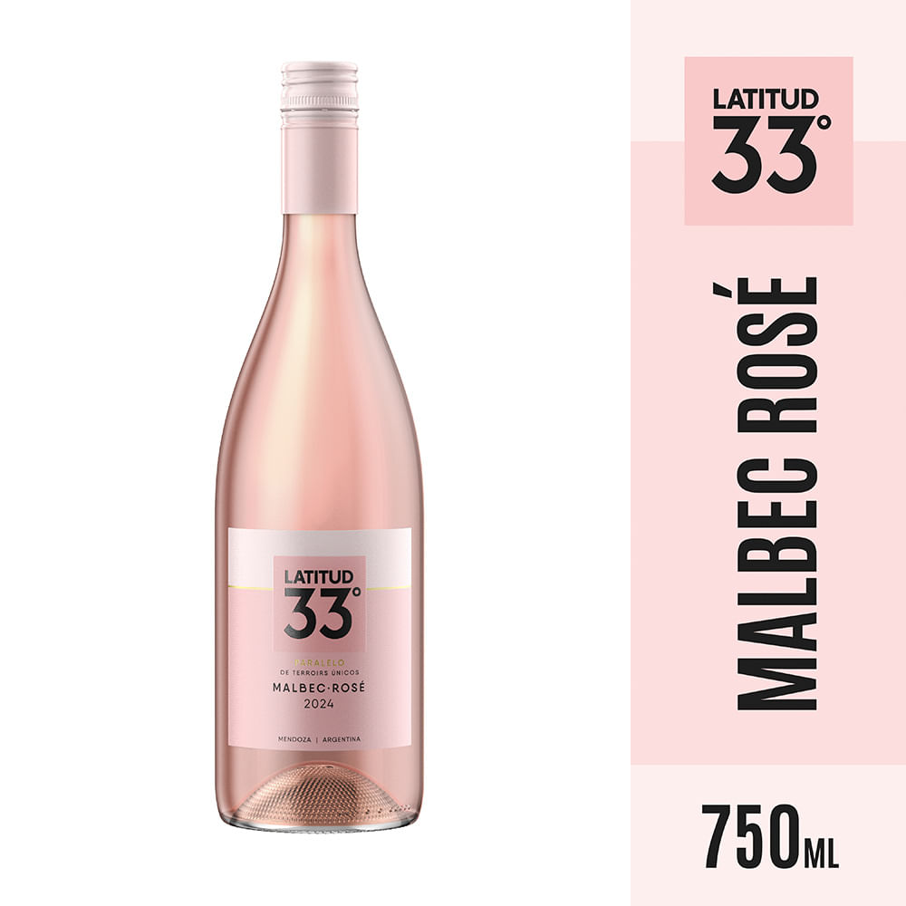 Vino Malbec Rose Latitud 33º 750 cc