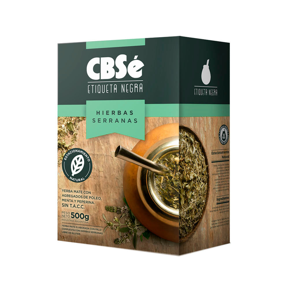 Yerba Etiqueta Negra Hierbas Serranas CBsé 500 Grs